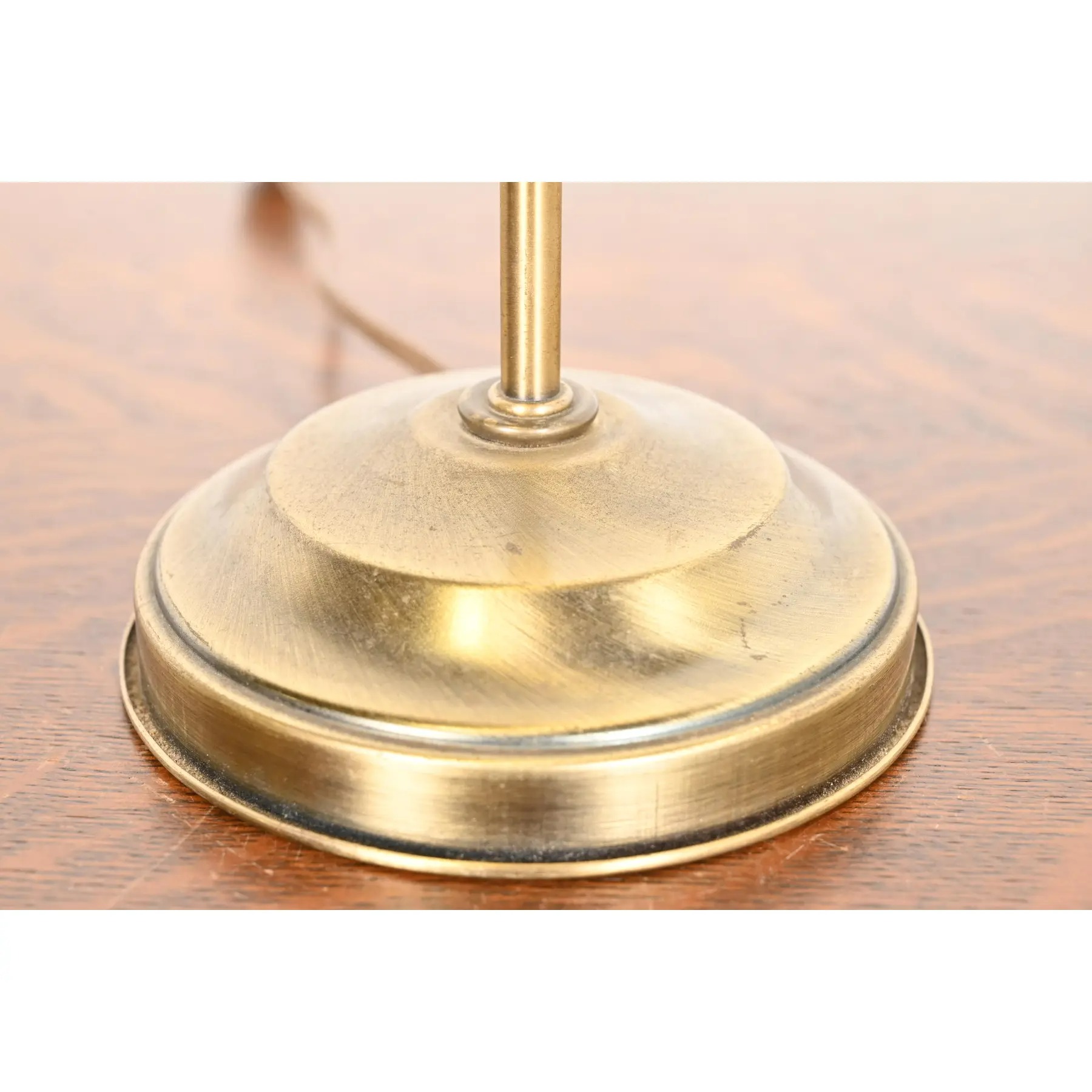 Art Deco Brass Desk Lamp With Quezal Favrile Art Glass Shade - Image 10