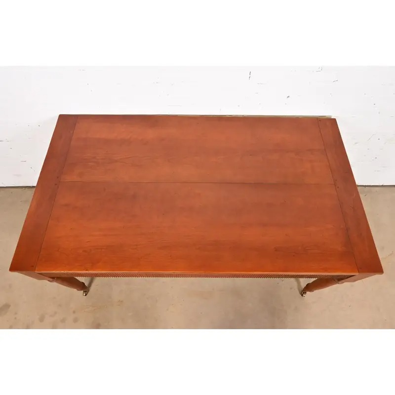 Baker Furniture French Regency Louis XVI Carved Cherry Wood Writing Desk - Image 9
