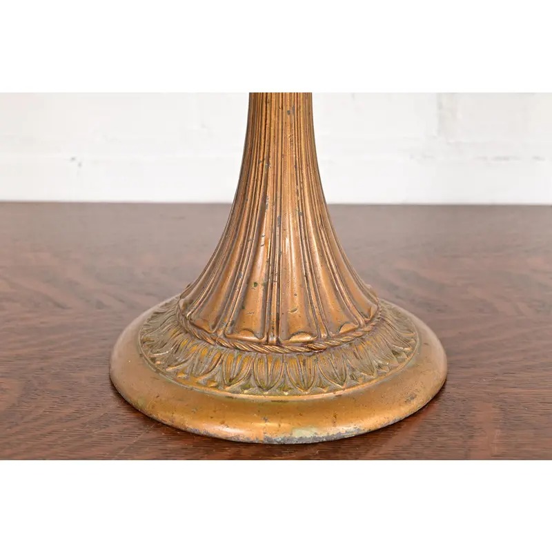 Antique Art Nouveau Slag Glass Table Lamp in the Manner of Handel, Circa 1910 - Image 11