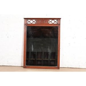 Regency Carved Mahogany Wall Mirror by West Michigan Furniture Co., Circa 1940s