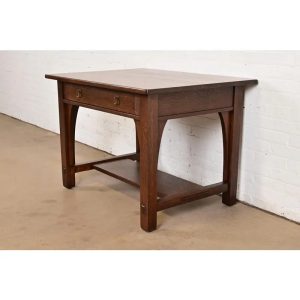 Limbert Antique Mission Oak Arts & Crafts Desk or Library Table, Newly Refinished