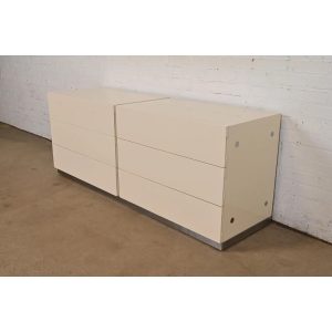 Milo Baughman for Thayer Coggin Cream Lacquer and Chrome Dresser, 1970s