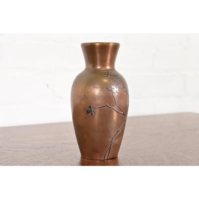 Heintz Arts & Crafts Sterling Silver on Bronze Vase - Image 3