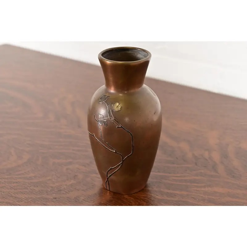 Heintz Arts & Crafts Sterling Silver on Bronze Vase - Image 4