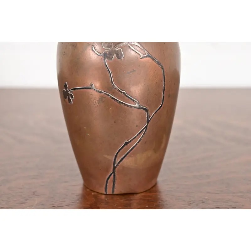 Heintz Arts & Crafts Sterling Silver on Bronze Vase - Image 8