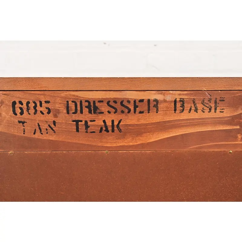 Davis Cabinet Company Mid-Century Modern Hollywood Regency Chinoiserie Teak Six Drawer Dresser, Circa 1960s - Image 10