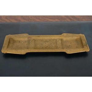 Tiffany Studios New York American Indian Pattern Bronze Doré Pen Tray