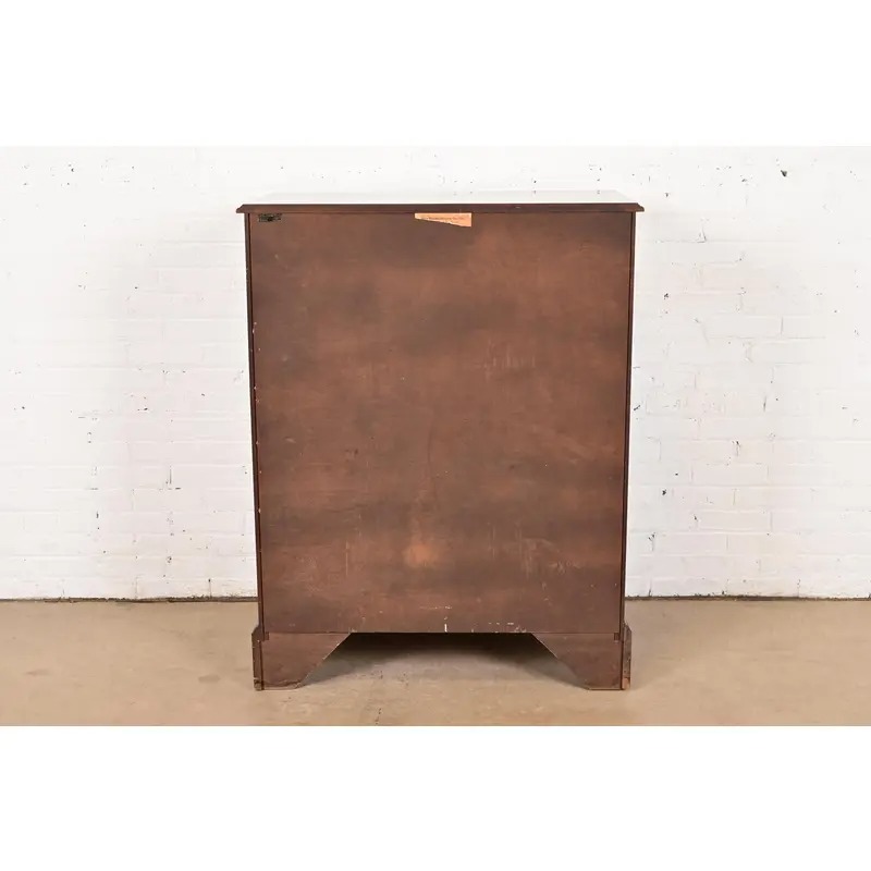 Henkel Harris Georgian Solid Cherry Wood Highboy Dresser, Circa 1960s - Image 11