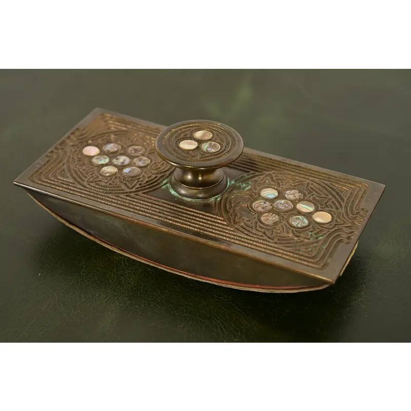 Tiffany Studios New York Bronze and Abalone Rocker Blotter