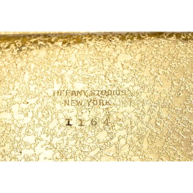 Tiffany Studios New York Silvered Bronze and Abalone Blotter Corners With Leather Desk Blotter - Image 11