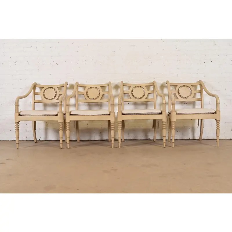 Baker Furniture British Colonial Armchairs, Set of Four - Image 2