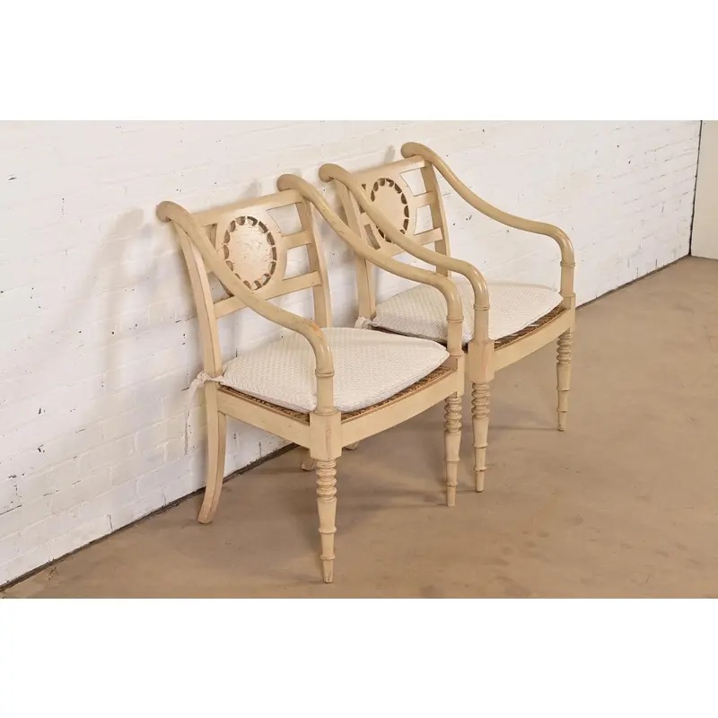 Baker Furniture British Colonial Armchairs, Pair - Image 4