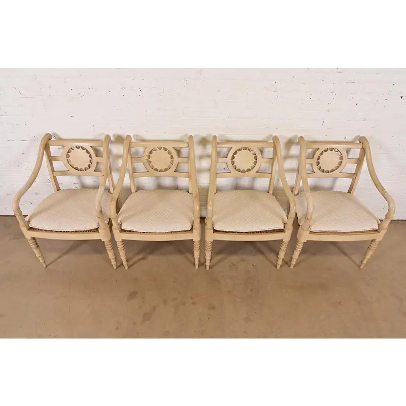 Baker Furniture British Colonial Armchairs, Set of Four - Image 5