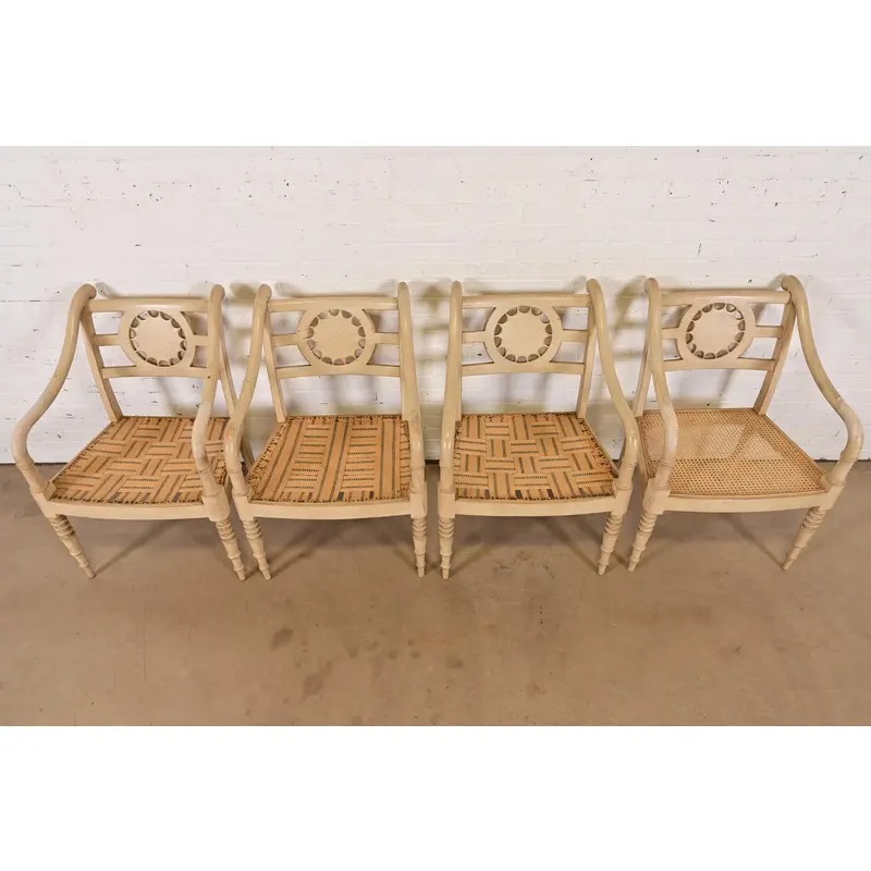 Baker Furniture British Colonial Armchairs, Set of Four - Image 6