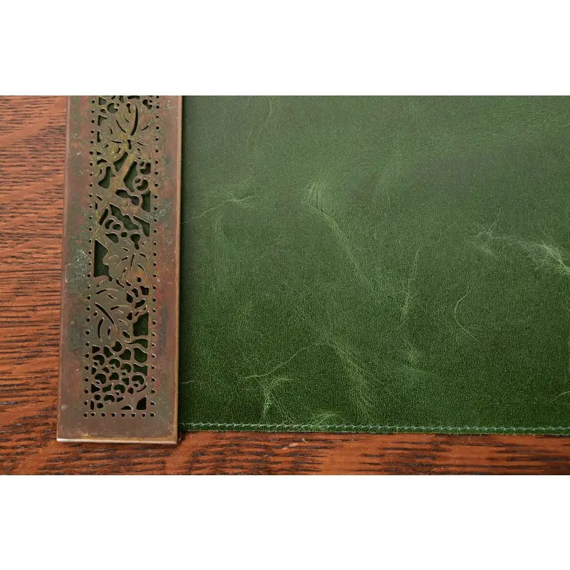 Tiffany Studios New York Grapevine Bronze Blotter Ends With Leather Desk Blotter - Image 6