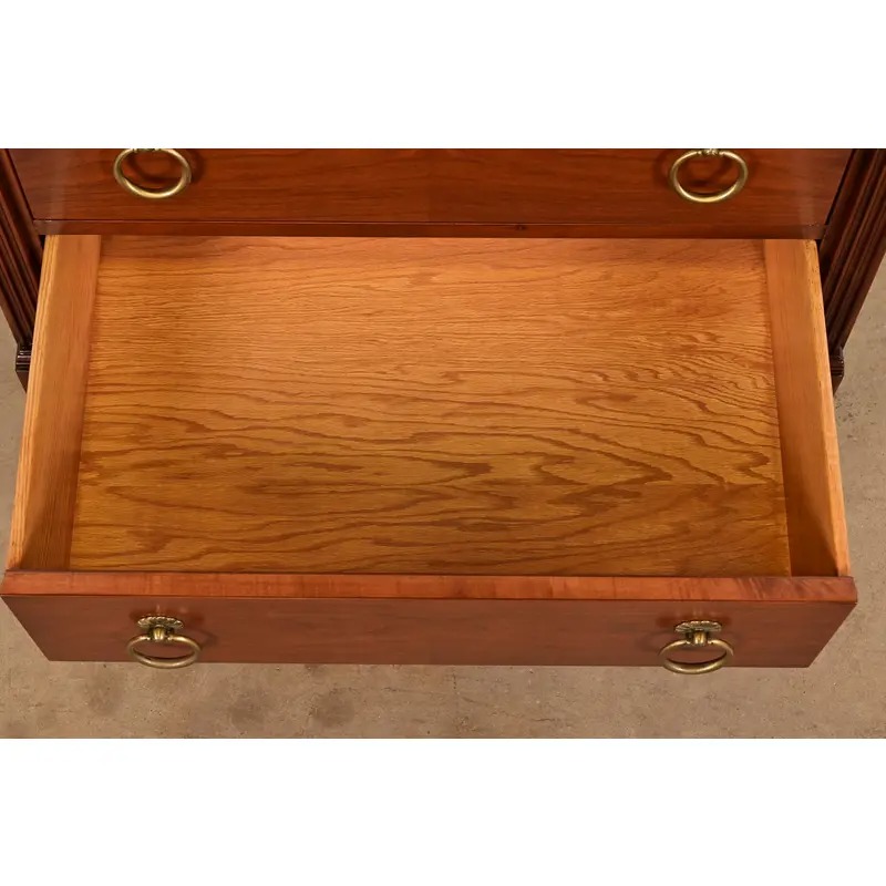 Baker Furniture French Regency Louis XVI Cherry Wood Highboy Dresser or Lingerie Chest, Newly Refinished - Image 7