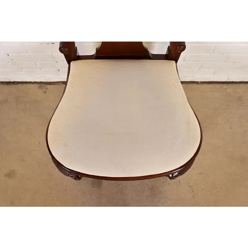 Baker Furniture Georgian Carved Mahogany Side Chairs or Dining Chairs, Pair - Image 7