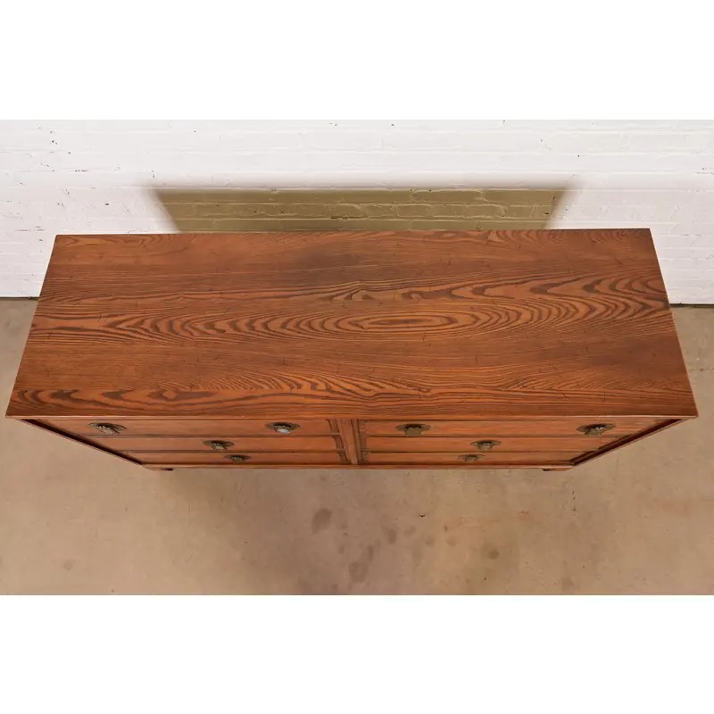 Davis Cabinet Company Mid-Century Modern Hollywood Regency Chinoiserie Teak Six Drawer Dresser, Circa 1960s - Image 7