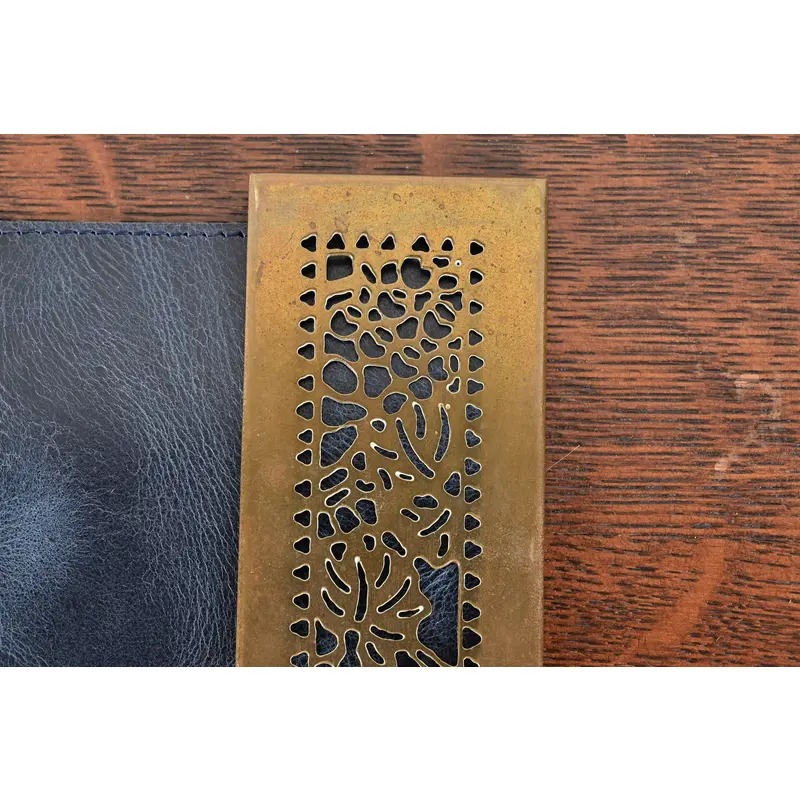 Tiffany Studios New York Grapevine Bronze Doré Blotter Ends With Leather Desk Blotter - Image 7