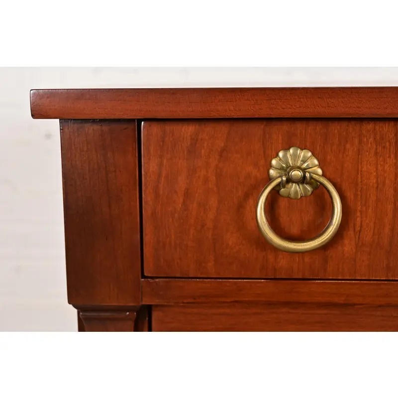 Baker Furniture French Regency Louis XVI Cherry Wood Highboy Dresser or Lingerie Chest, Newly Refinished - Image 8