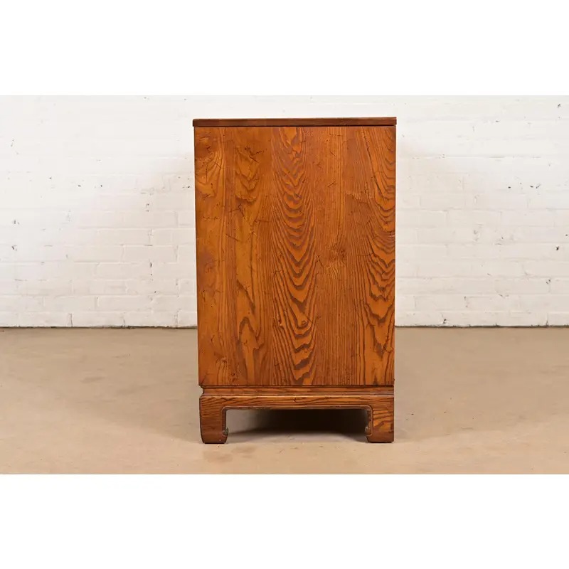 Davis Cabinet Company Mid-Century Modern Hollywood Regency Chinoiserie Teak Six Drawer Dresser, Circa 1960s - Image 8