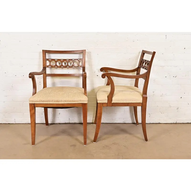 Kindel Furniture Regency Carved Cherry Wood Dining Chairs, Set of Eight - Image 8