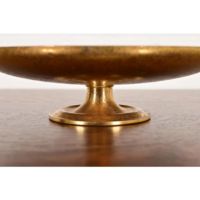 Louis Comfort Tiffany Furnaces Favrile Bronze Doré and Enamel Footed Centerpiece Bowl or Tazza - Image 8