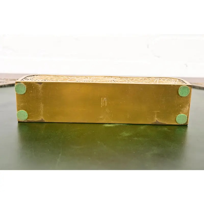 Tiffany Studios New York Pine Needle Bronze Doré and Favrile Slag Glass Letter Rack - Image 8