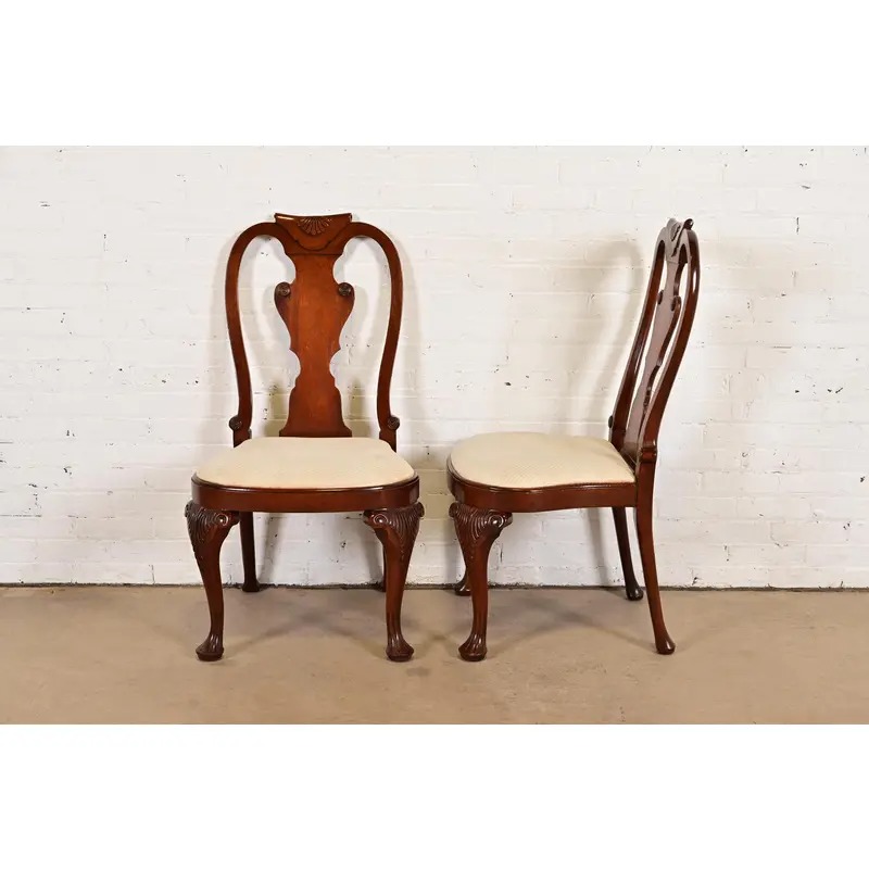 Baker Furniture Georgian Carved Mahogany Side Chairs or Dining Chairs, Pair - Image 9