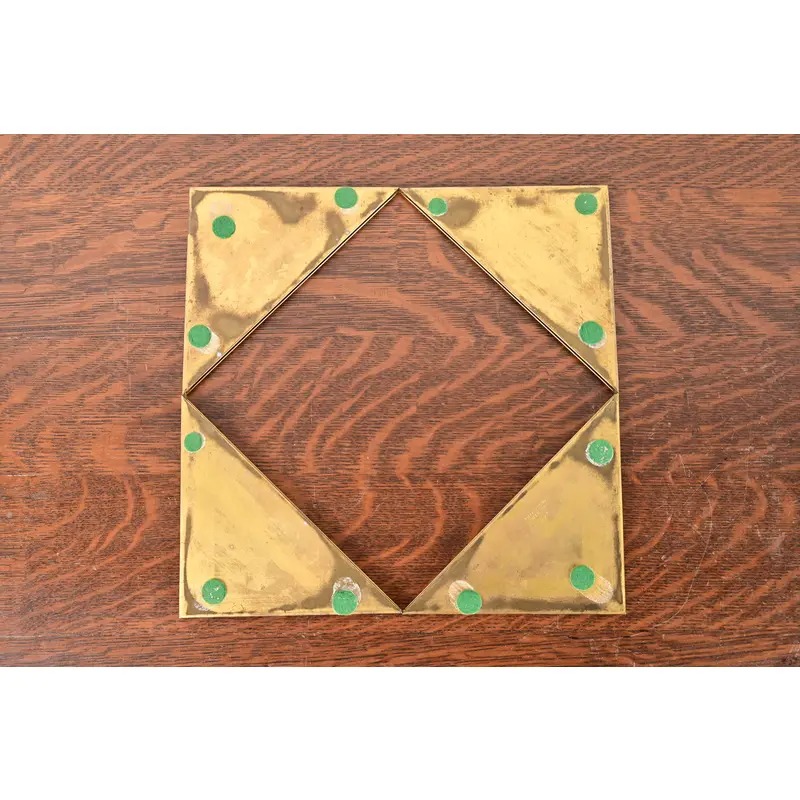 Tiffany Studios New York Grapevine Bronze Doré Blotter Corners With Leather Desk Blotter - Image 9