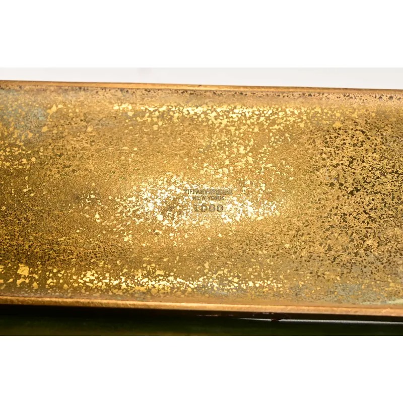 Tiffany Studios New York Zodiac Bronze Doré Pen Tray - Image 8
