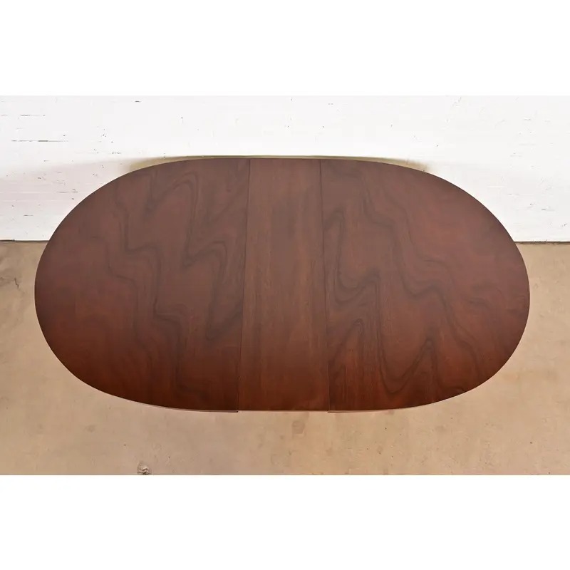 Baker Furniture Style Georgian Carved Mahogany Pedestal Extension Dining Table, Newly Refinished - Image 10