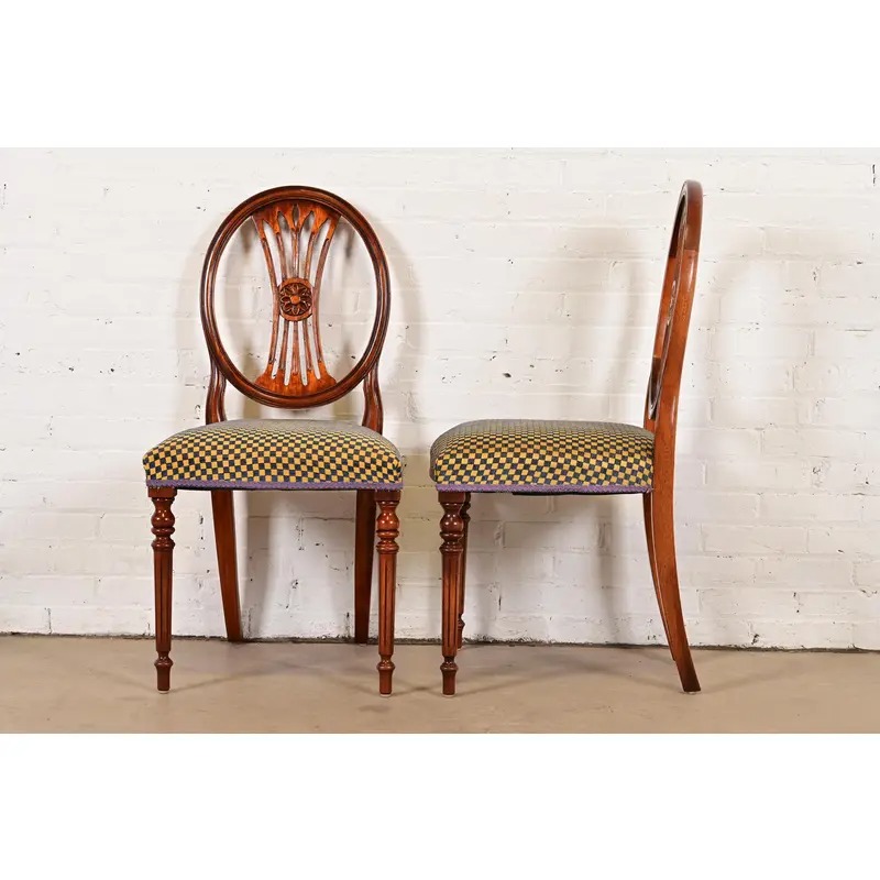 French Regency Louis XVI Carved Mahogany Dining Chairs by Bevan Funnell, Set of Six - Image 10