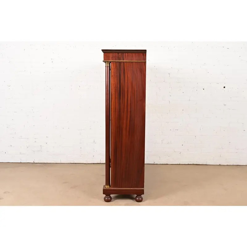 Herter Brothers Style Antique French Empire Mahogany Bookcase With Mounted Ormolu, Circa 1890s - Image 10