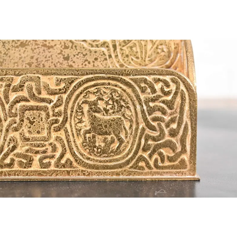 Tiffany Studios New York Zodiac Pattern Bronze Doré Letter Rack - Image 10