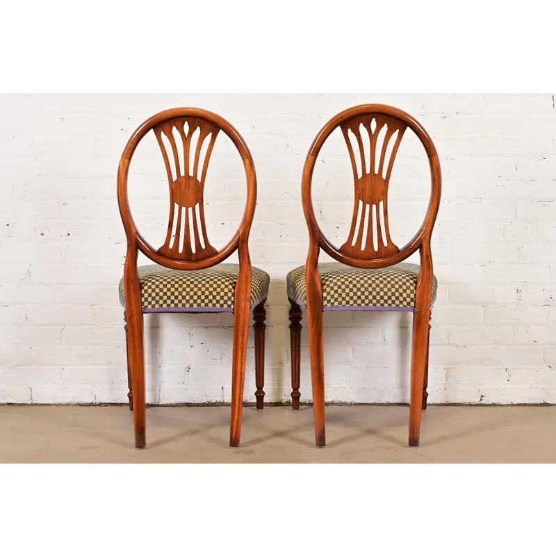 French Regency Louis XVI Carved Mahogany Dining Chairs by Bevan Funnell, Set of Six - Image 11