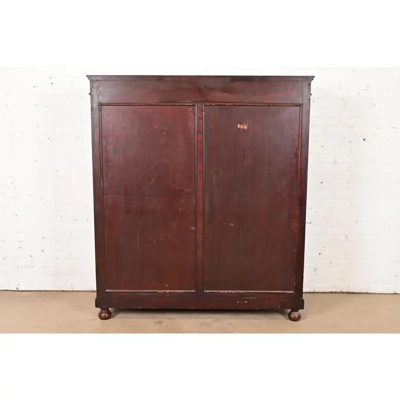 Herter Brothers Style Antique French Empire Mahogany Bookcase With Mounted Ormolu, Circa 1890s - Image 11