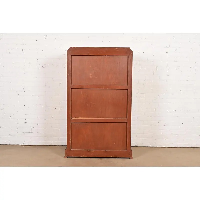 Maison Forest Style Antique French Empire Burl Wood Armoire Dresser or Gentleman's Chest With Mounted Ormolu, Circa 1880s - Image 11