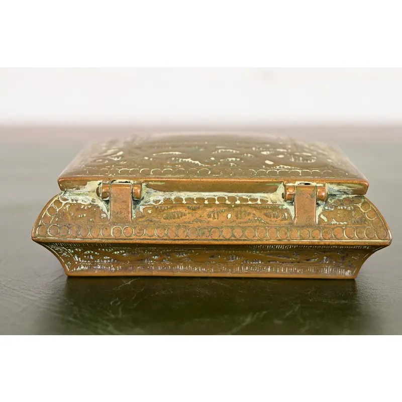 Marshall Field & Co. Antique Viking Bronze Stamp Box, Circa 1910 - Image 11