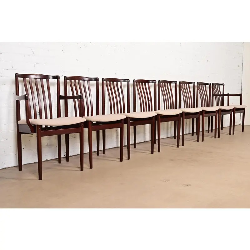 Danish Modern Sculpted Solid Rosewood Side Chairs or Dining Chairs by Vamdrup Stolefabrik, Pair - Image 12