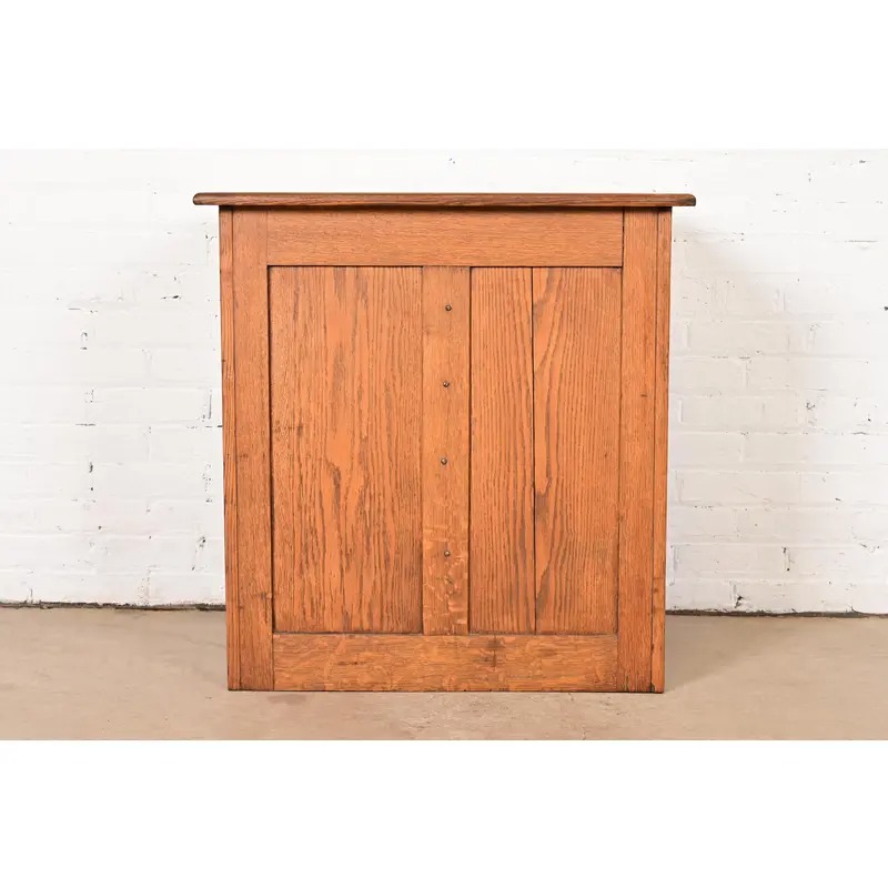 Antique Arts & Crafts Carved Oak Five-Drawer Flat File or Chest of Drawers, Circa 1900 - Image 11