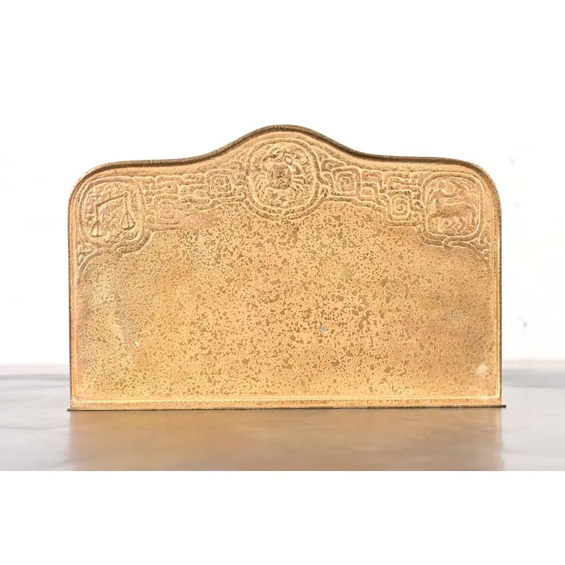 Tiffany Studios New York Zodiac Pattern Bronze Doré Letter Rack - Image 13