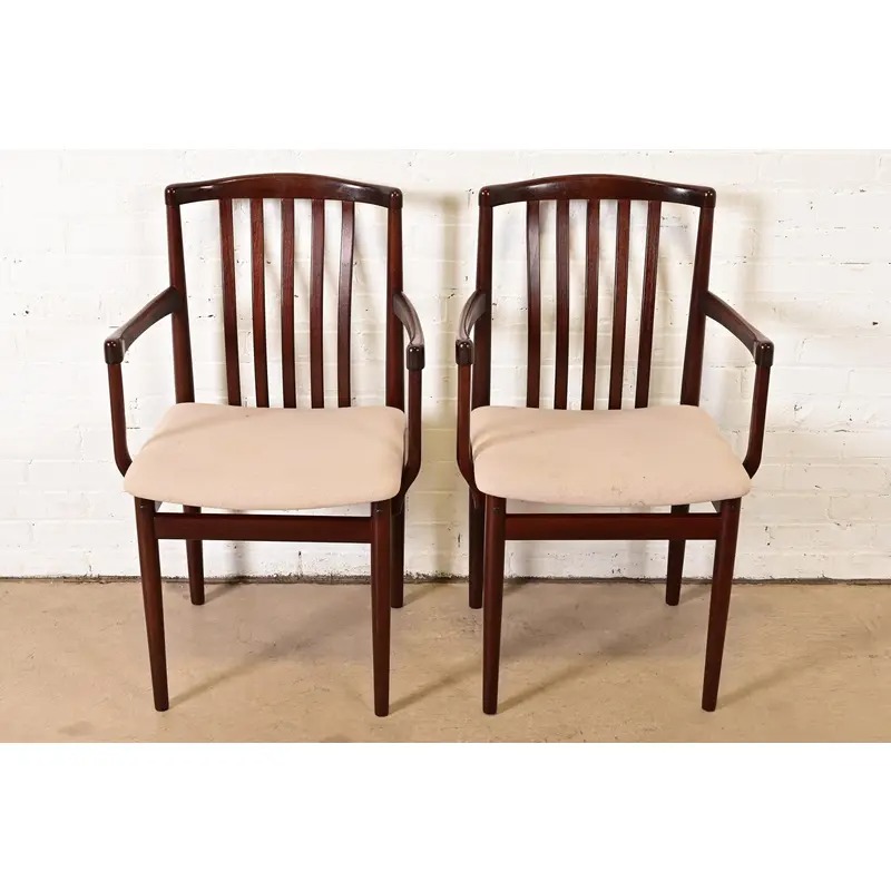 Danish Modern Sculpted Solid Rosewood Armchairs by Vamdrup Stolefabrik, Pair - Image 2