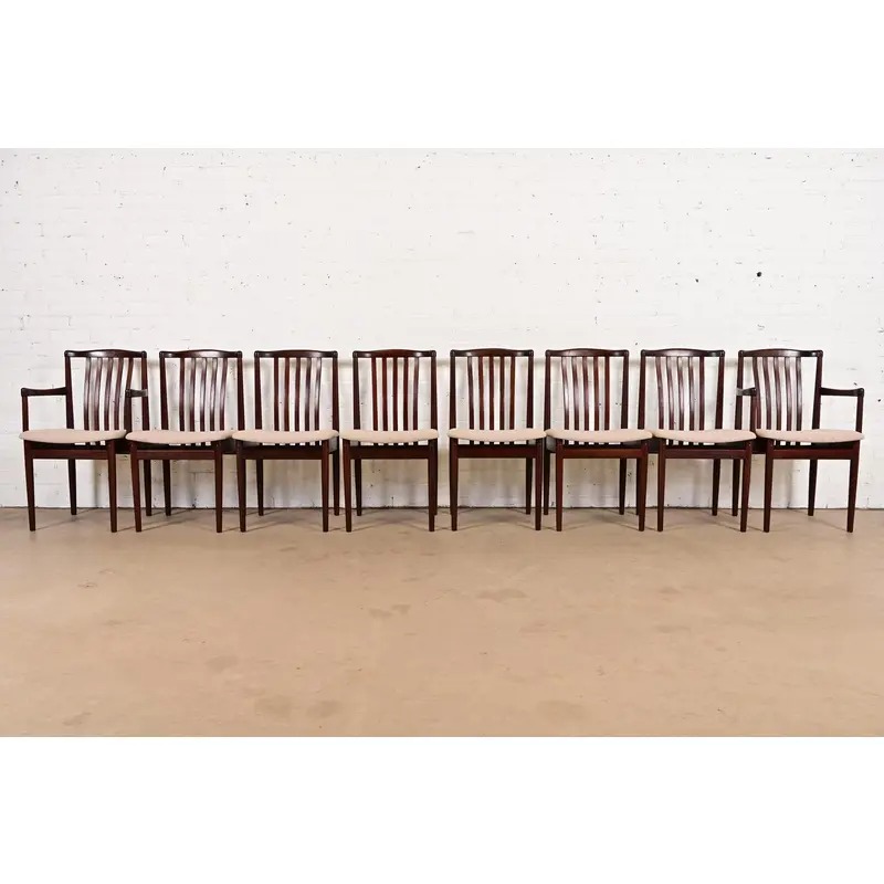 Danish Modern Sculpted Solid Rosewood Dining Chairs by Vamdrup Stolefabrik, Set of Eight - Image 2