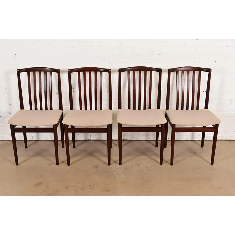 Danish Modern Sculpted Solid Rosewood Dining Chairs by Vamdrup Stolefabrik, Set of Four - Image 2