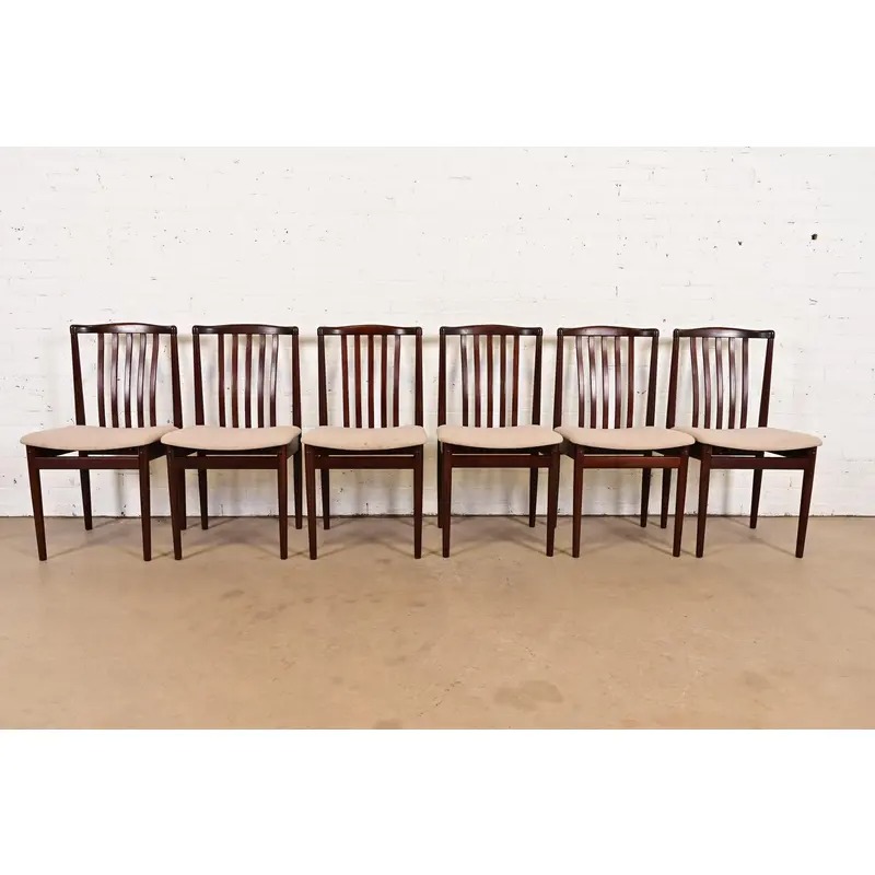 Danish Modern Sculpted Solid Rosewood Dining Chairs by Vamdrup Stolefabrik, Set of Six - Image 2