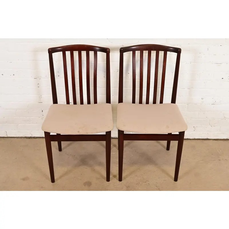 Danish Modern Sculpted Solid Rosewood Side Chairs or Dining Chairs by Vamdrup Stolefabrik, Pair - Image 2