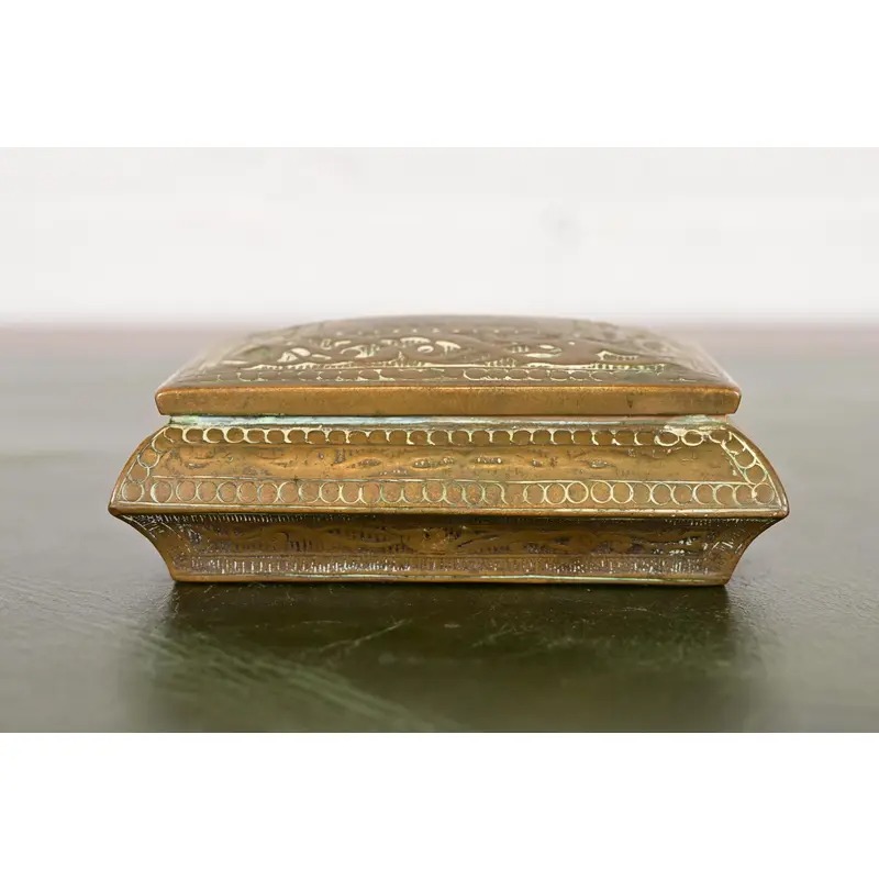 Marshall Field & Co. Antique Viking Bronze Stamp Box, Circa 1910 - Image 2
