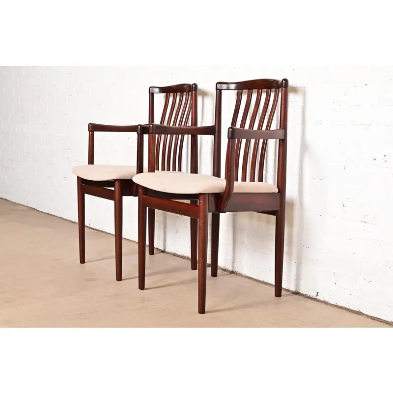 Danish Modern Sculpted Solid Rosewood Armchairs by Vamdrup Stolefabrik, Pair - Image 3