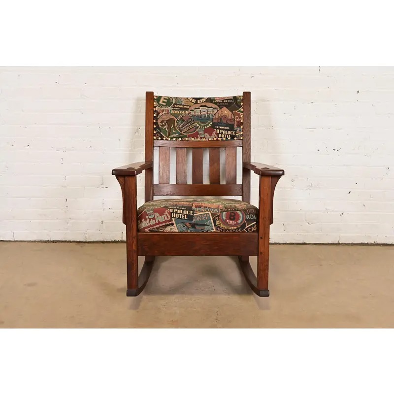 J. M. Young & Sons Antique Mission Oak Arts & Crafts Rocking Chair, Circa 1900 - Image 3
